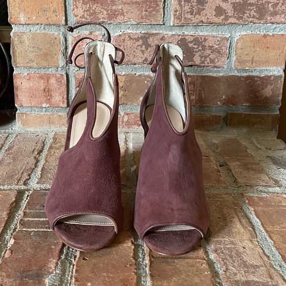 NEW Rachel Zoe Stephanie Peep Toe Sandals in Dark Rosewood - Picture 7 of 10